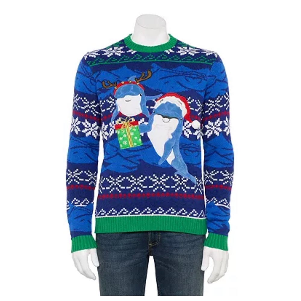 NWT Men’s Ugly Christmas Sweater - Dolphins M